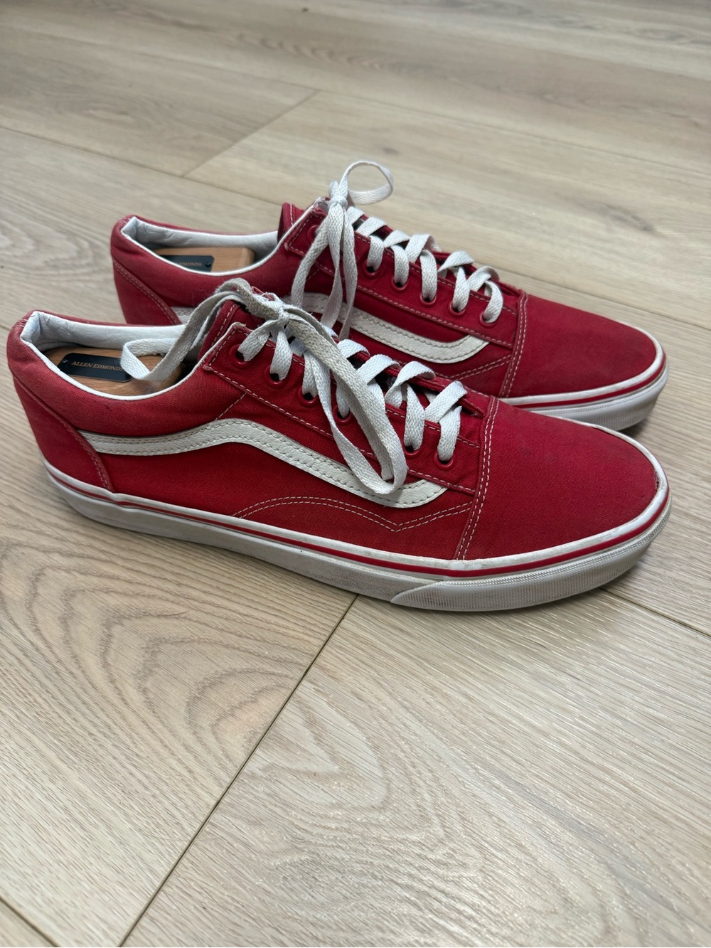 Vans Old Skool Men's Red Canvas Skate Shoes Size 12